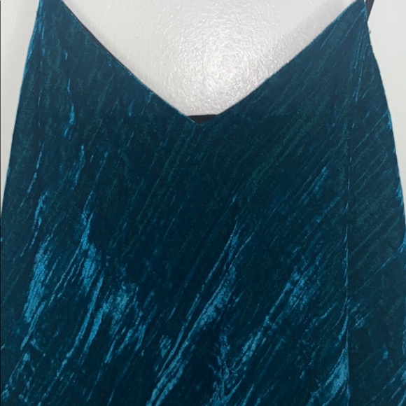 Sam Edelman Turquoise Velvet Slip Dress - size 2 - Picture 8 of 9
